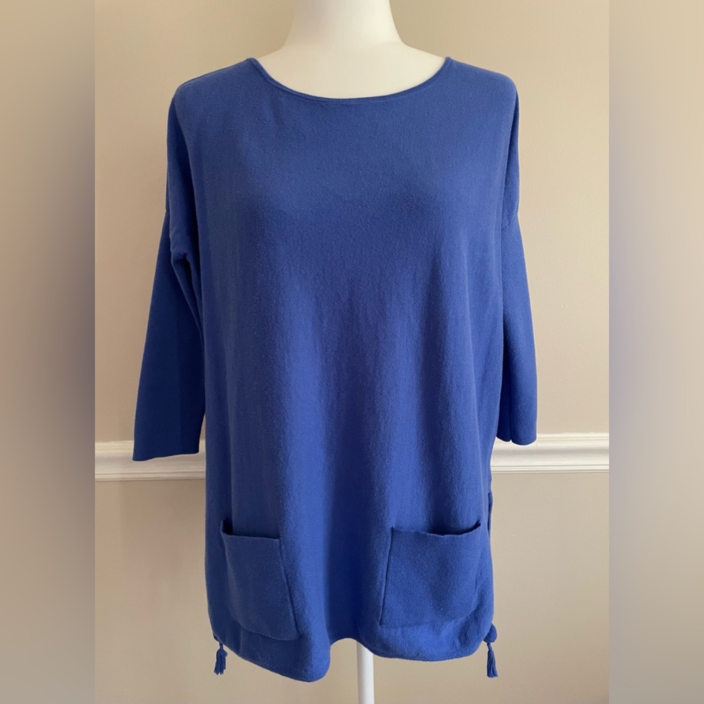 LILLY PULITZER Elba Sweater Shirt Top Blue Periwinkle Pockets Women's Size XS